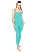 Stretch is Comfort Women's Teamwear Cotton Tank Unitard Turquoise Medium