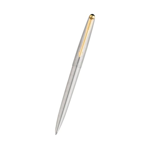 Parker Galaxy Stainless Steel Gold Trim Ball Pen