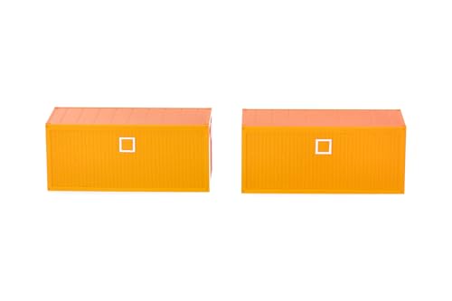Herpa Zubehör L2x Baucontainer, kommunalorange, im Maßstab 1:87, Miniatur Modell, Kunststoff