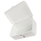 Boîte à outils avec serrure – fabriquée en tôle d'acier laminée à froid, cette boîte en métal blanc au style vintage est conçue pour durer, offrant robustesse et fiabilité