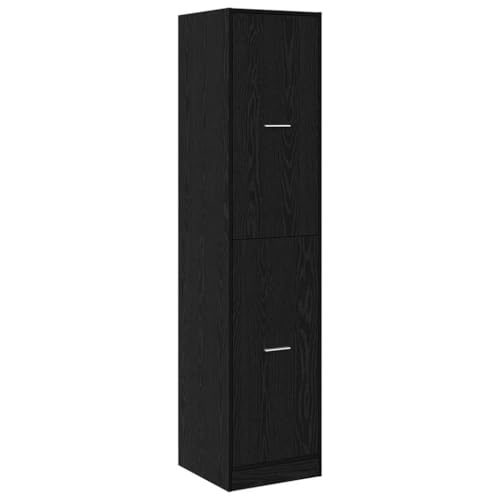 vidaXL Apotheker Schrank Schwarz Eiche 40X41X174.5 cm Spanplatte Speicherlösung für Büro und Zuhause modernes Innenmöbel hohe Elegante Möbel schlank kompakt robust