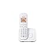 Panasonic KX-TGC250SPW Digitales Schnurloses Telefon für Senioren mit Anrufsperre, leicht zu lesendes Display, Freisprecheinrichtung, Wecker, Einzel-Kopfhörer, Weiß.