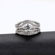 925 Sterling Silver Anniversary Ring Enhancer for Women Wedding Engagement Enhancer Ring White Gold Plated Y481-2D - Image 4