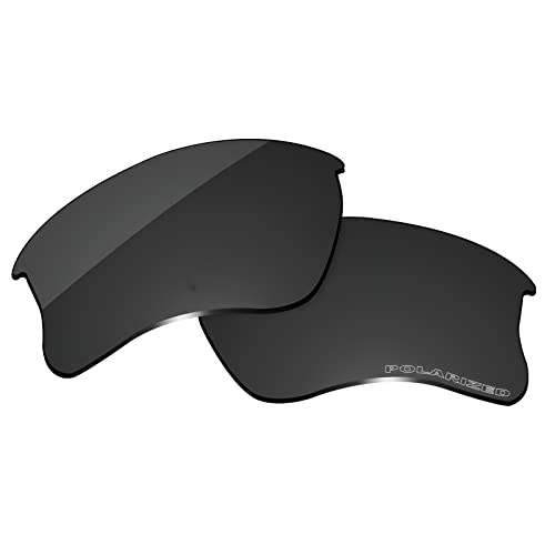 OOWLIT Replacement Lenses Compatible with Oakley Flak Jacket XLJ OO9009 63mm Sunglass Black Polarized