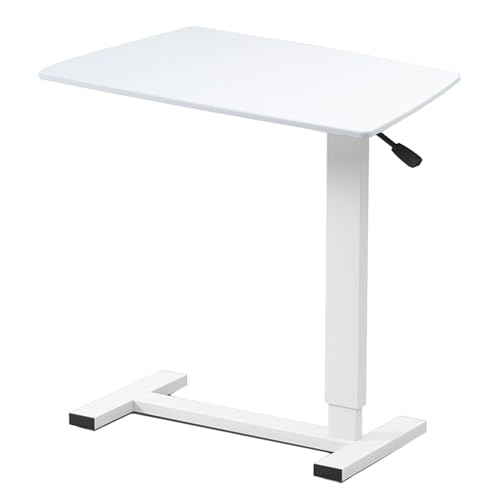 Bureau simple et mobile avec plateau de lit pliable et petites roulettes discretes