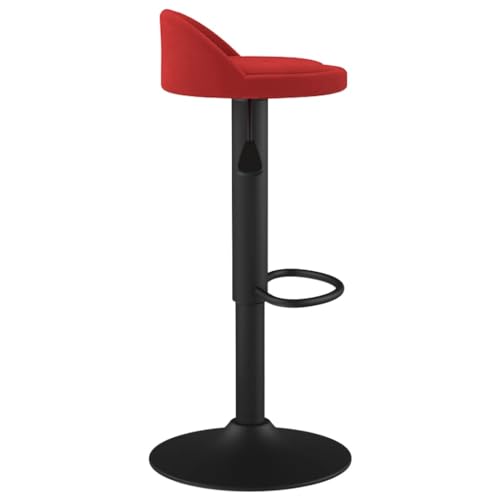 Tabouret de bar en velours bordeaux réglable et pivotant Mangloder