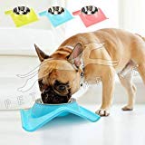 Pets Empire Dog Bowl Plastic Stainless Steel Combo Puppy Cat Bowl Leak Proof Pet Food Dish Water Feeder Size 25?19?6cm (Pink)