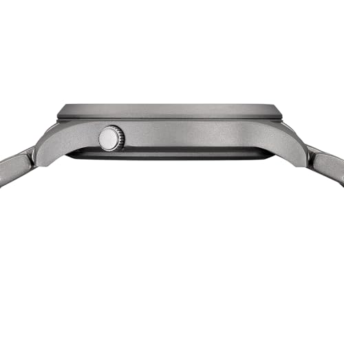 BERNY Men's Watch Men's Wristwatch Men's Titanium Wristwatch Japanese Sweep Second Quartz Movement Titanium Analog Quartz Watch 5 Atmospheres Waterproof Lightweight Titanium, black (2), Bracelet Type