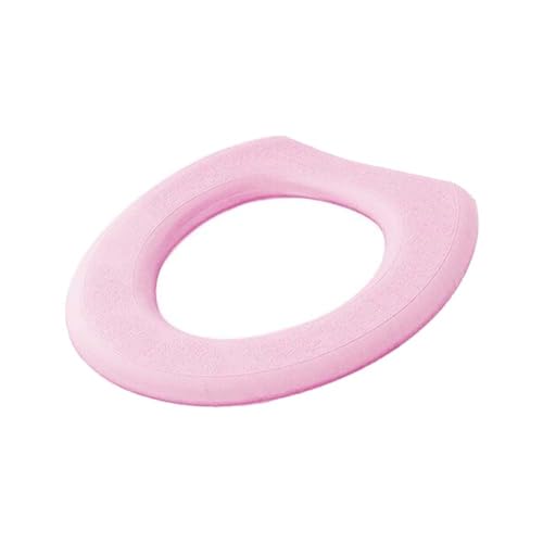 防水ソフトトイレ用シートカバー トイレマット パッドクッション O字型トイレ用シート ビデトイレ便座カバー 快適 柔らかい シンプル お手入れ簡単 浴室用 便器マット ふんわり肌触り ズレない 洗濯可能 再利用可能 多機能 家庭用 オールシーズン (ピンク