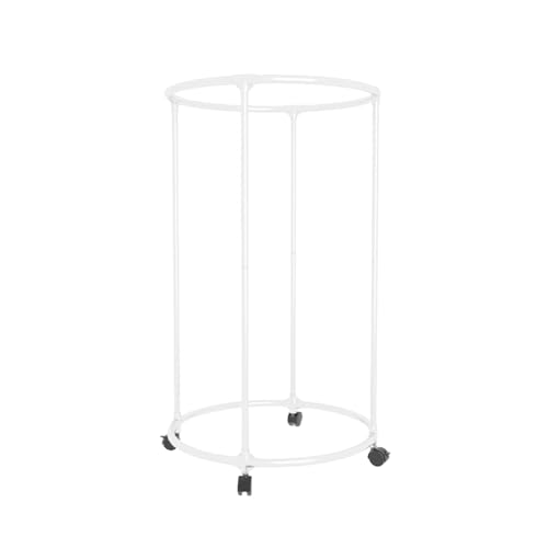 ZoraYorce Tendedero redondo con ruedas, soporte giratorio de 360 grados para tienda de ropa (blanco)