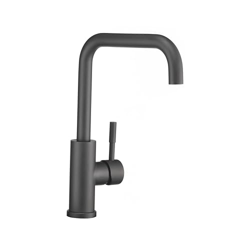 Image of Dura Faucet DF-MK533LK-MB RV Squared-Arc Kitchen Faucet (Matte Black) | RV squared-arc single-handle kitchen faucet for campers and trailers. Matte Black finish. Easy DIY install.