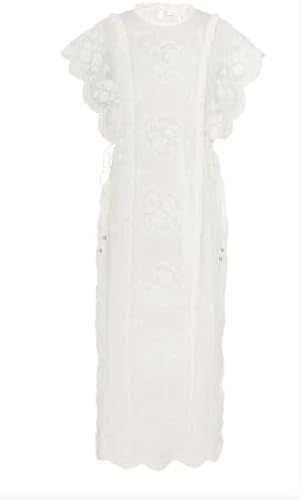 Zimmermann Vestido Midi Ivory Ramie Alight de Segunda Mano