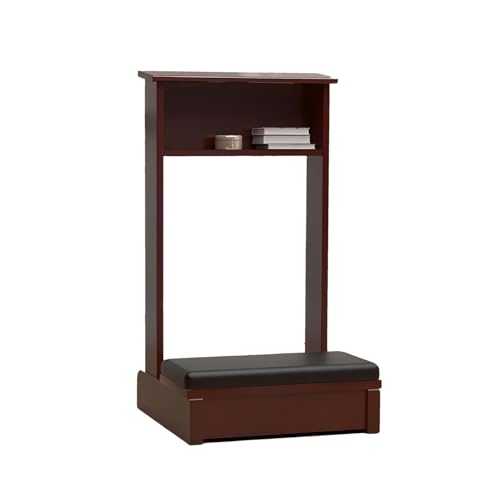 CxlQuarxian Solid Wood Prayer Bench Table Prayer Bench Stool with Shelf and Cushion Personal Padded Kneeler for Kneeling at Home & Church, 19.6x16.9x31.5in