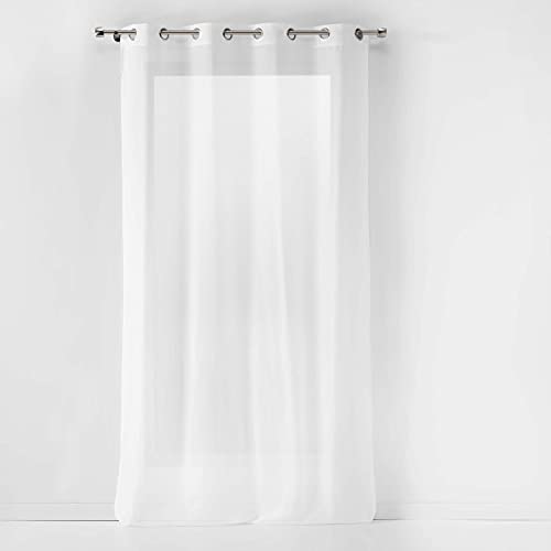 douceur d'intérieur, Voilage A Oeillets 140 X 240 Cm Etamine Unie Etamina Blanc