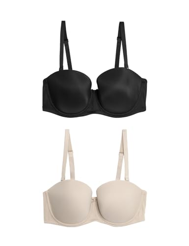 Image of Marks & Spencer Womens Polyamide Blend Padded Wired Multiway Bra (Pack of2)