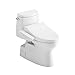 TOTO? WASHLET+? Carlyle? II One-Piece Elongated 1.28 GPF Toilet and WASHLET+? C2 Bidet Seat, Cotton White - MW6143074CEFG#01