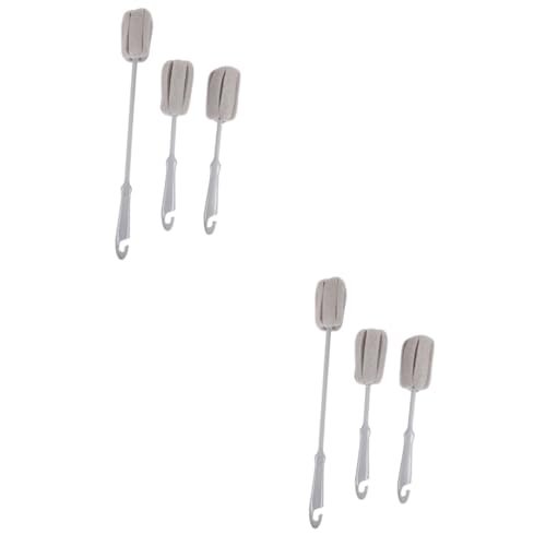 SEWOART 6 Pcs Cup Brush Bottle Cleaner Tube Cleaning Brush Water Bottle Handle Bottle Brush Cup Cleaner Empty Diffuser Bottles Pan Scrubber Bottle Brush Cleaner Grey Sponge