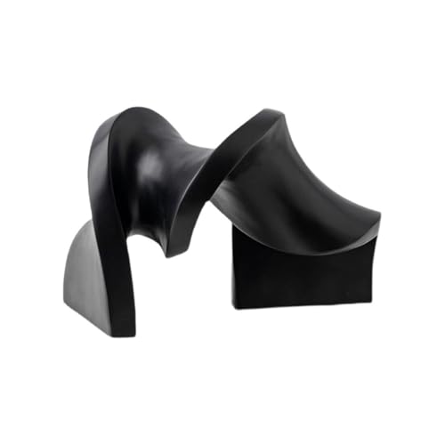 Sculpture décorative pour salon moderne : statue abstraite noire en résine créative