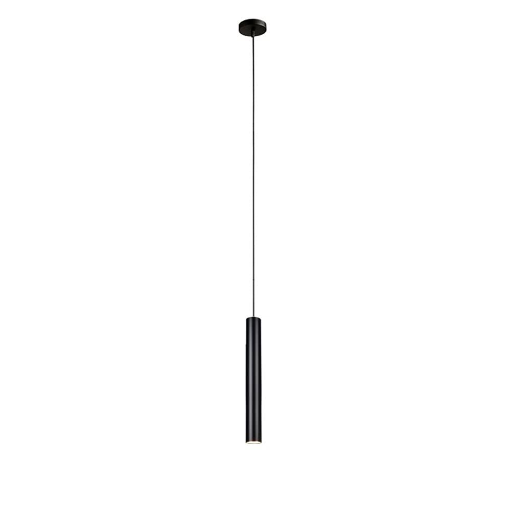 Foco de acento LED cilíndrico negro con caída de techo para luz focalizada