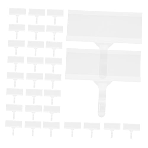 STOBAZA Supermarket Tag Holders 30pcs Plastic Shelf Tag Strips Clip Design for Easy Display