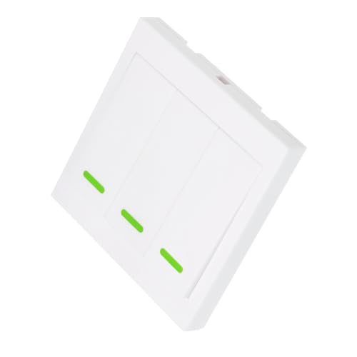 Interruptor de pared de 3 bandas HUIOP con panel de control RF 433 MHz tipo 86 4