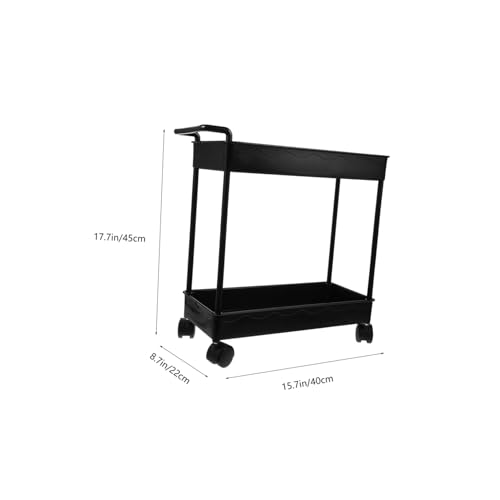 Zerodeko Suporte De Mesa estante carrinho de rolamento de 2 camadas armazenar prateleira carrinho de