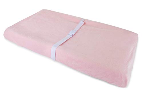Ely's & Co. Patent Pending Waterproof Plush Changing Pad Cover 100% Cotton Velvet | no Need for Changing Pad Liner (Pink)