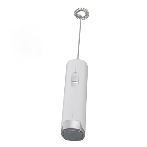 Eujgoov Espumador de Leche Eléctrico, Mezclador Multifunción Portátil para café y té, Diseño Compacto para Uso sobre la Marcha (WHITE)