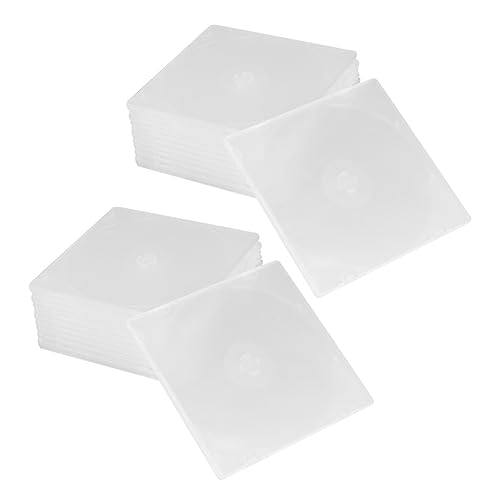 Cabilock 20Pcs CD DVD Storage Case Protective Box with Built Tray for Disc Organization Clear Material for Home Office Use