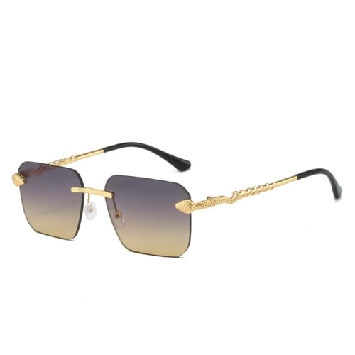 Men's Frameless Sunglasses Fashion Personalized Snake Shaped Metal Frame Retro Simple And Exquisite，L7842