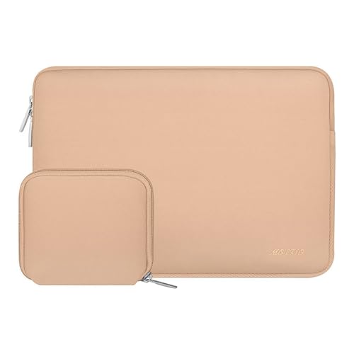 Image of MOSISO Laptop Case 13.3 inch, 13-13.3 inch Laptop Sleeve Bag Compatible with MacBook Air /Pro 13 /Pro 14 M5 M4 M3 M2 M1, HP Dell ASUS Lenovo, Neoprene Computer Sleeve Bag with Small Case, Peach Fuzz