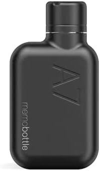MEMOBOTTLE A7 - Negro refinado  8 oz  8.5 fl oz  Botella de agua de acero inoxidable para una vida moderna, gimnasio y para llevar