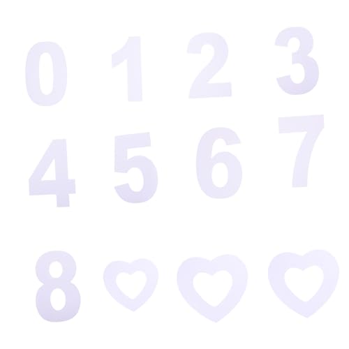 Ciieeo 13pcs Heart Shaped Cake Stencils Number Templates for Baking Lightweight Reusable Cake Molds for Creative Decorating for Parties Celebrations