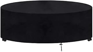 Tesmotor Garden Table Cover Round Waterproof, Windproof, Anti-UV, Heavy Duty Rip Proof 420D Oxford Fabric, Outdoor Patio Furniture Circular Cover (Ø190x80CM)