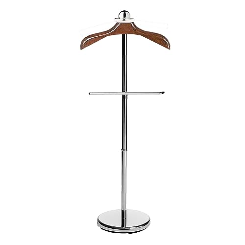 LOCOMOTO Solid Stainless Steel Coat Hanger Stand Rack for Office, Home and Showroom Uses (45 Inch Height) (WOODEN HANGER)
