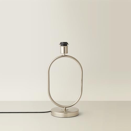 Image of ValueLights | Antonia Brushed Chrome Metal Oval Stem Table Lamp Base | Table Lamps, Home Décor & Improvement Essential