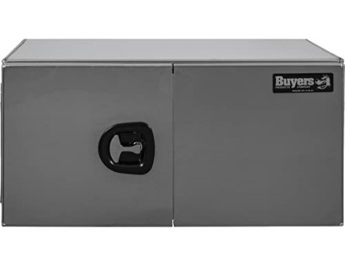 Image of Buyers Products 1705435 Silver Pro Series Smooth Aluminum Underbody Truck Box with Barn Door, 24x24x36 Inch, Durable Vehicle Tool Box for Storage and Organization
