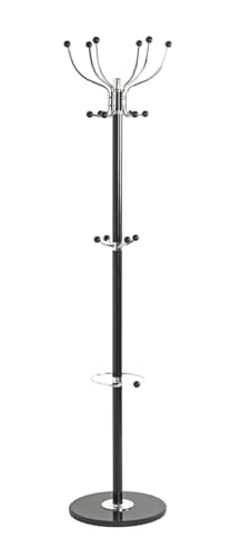 HAKU Möbel porte manteau chromé, noir, marbre, métal - Dim.: H 176 cm x Ø 38 cm, Style: Modern