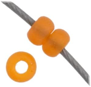Czech Glass Seed Beads 11/0 (2.1mm Diameter) Transparent Light Orange Matte AB DIY Jewelry Making Beadss - 250g Bulk Bag by Preciosa (Jablonex)