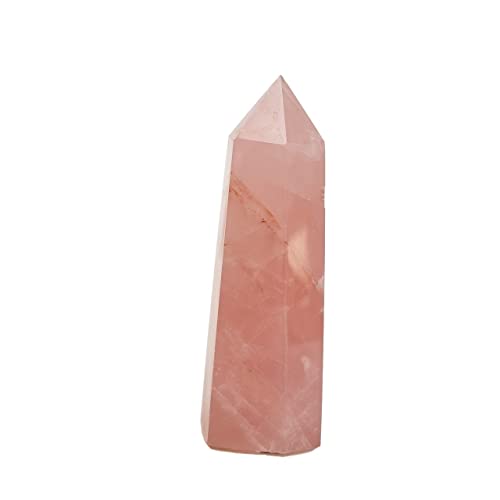 Cristal de prisma hexagonal rosa natural tallado de alta calidad 2