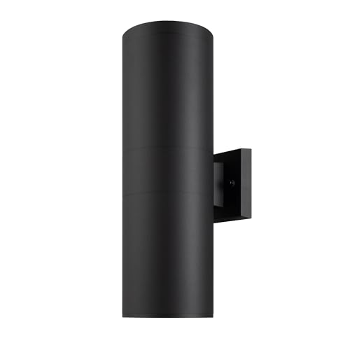 Image of mirrea 18 inch Modern Outdoor Porch Light in 2 Lights, Matte Black, 1 Pack