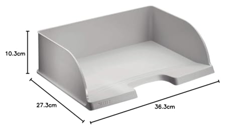 Corbeille à courrier A4 Leitz Plus 52190085 gris format paysage jumbo - 7