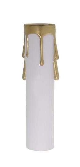 B&P Lamp® Candelabra Size Candle Cover, White/Gold