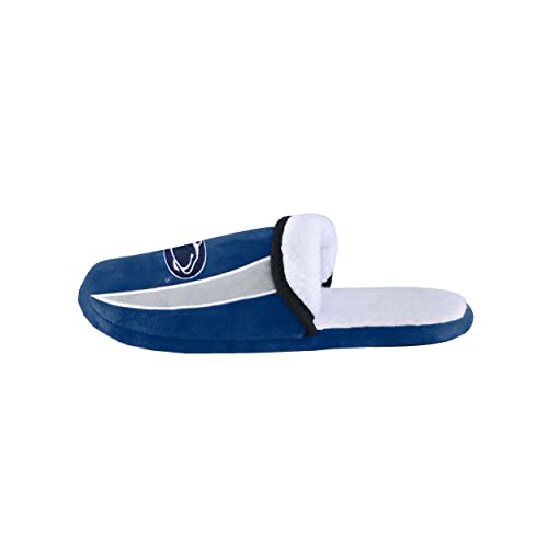 Image of FOCO mens NCAA College Team Logo Sherpa Moccasin Slippers