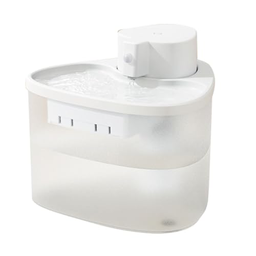 Acouto Acouto Fountaine d'eau de Chat, Smart Sensor Cat Water Fountain, Ultra Siest Pet Bringeur pour Chiens, Conception sans Fil, capacité de 3L / 101FL OZ, Ultra Silencieux sans Fil, 2 (White)