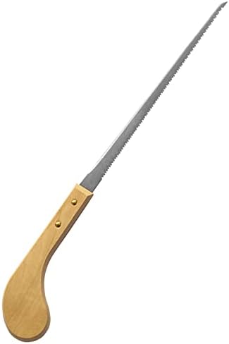 RANSHOU Japanese Keyhole Hand Saw Long 7-7/8" Made in JAPAN, Kataba Single-Edge Pull Saw for Wood, Plywood, Drywall, Sheetrock, Gypsum Board, Plasterboard, Bonsai Pruning, Woodworking, Wood Handle