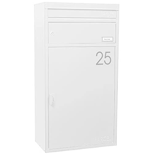 Paketbriefkasten weiß mit Paketfach und Briefeinwurf, Safepost 65 inkl....