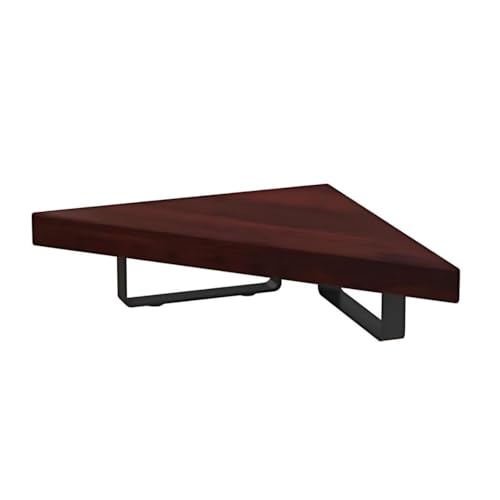 Image of flux Wooden Monitor Stand | Monitor Stand Riser | Laptop Stand | Pc Stand Wooden | Made for Corners ,Material: Particle Board & Metal 23 Inch Shelf size -(45 x 25 x 8.5 cm) (Triangular Rustic Red)