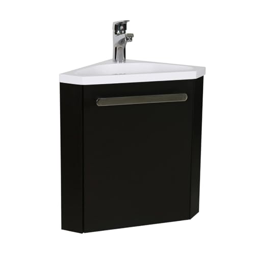 Mob in Skino - Lavamanos de esquina con lavabo de resina, color negro