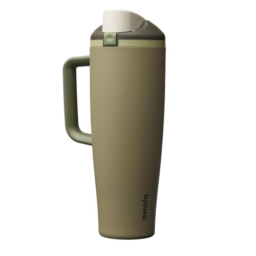 Image of Owala FreeSip Tumbler Insulated Stainless Steel Water Bottle with Built-in Straw and Side Handle, For Travel, Work, School, and Sports, 40oz, BPA Free, Leak Proof, Off Road